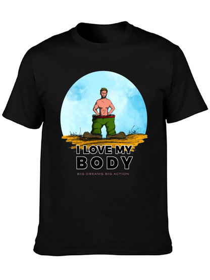 I Love My Body Graphic T-Shirt - Black