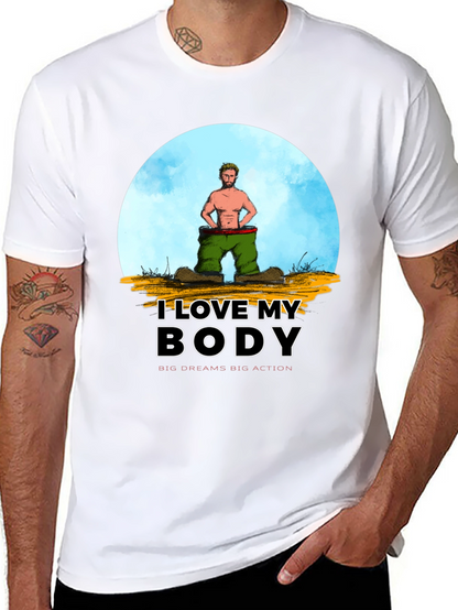 I Love My Body Graphic T-Shirt - Black