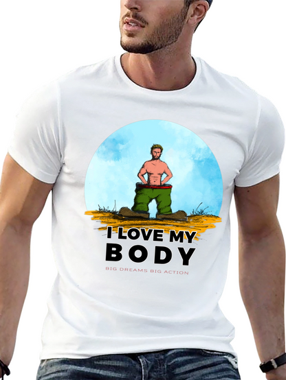 I Love My Body Graphic T-Shirt - Black