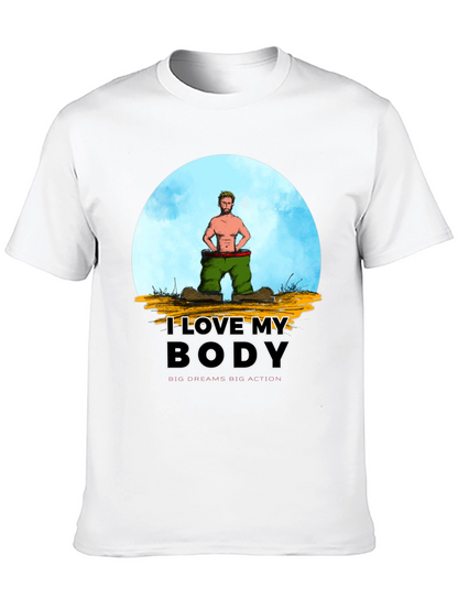 I Love My Body Graphic T-Shirt - Black