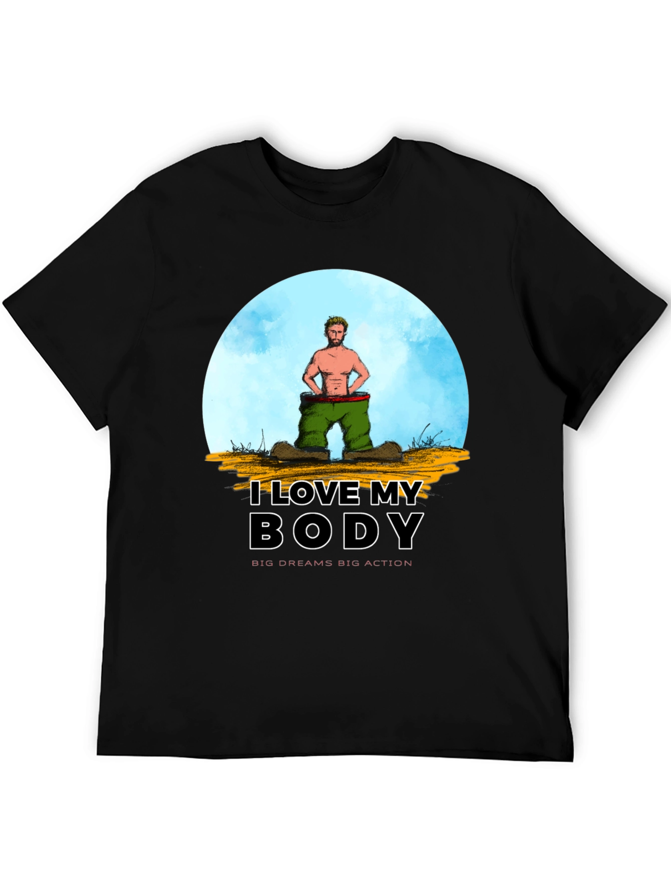 I Love My Body Graphic T-Shirt - Black