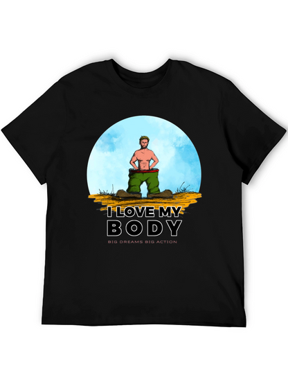I Love My Body Graphic T-Shirt - Black