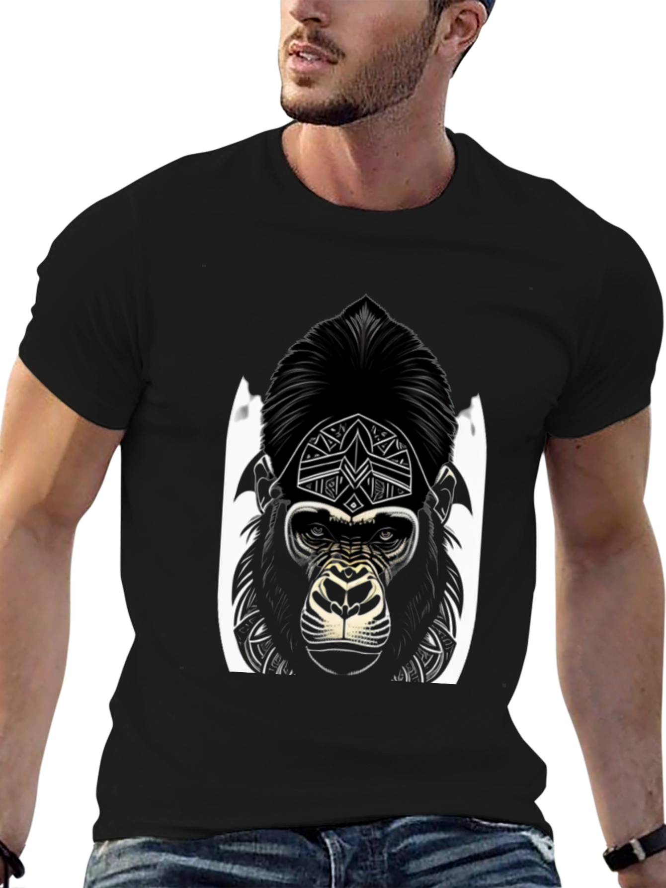 Gorilla Graphic Tee - Black Stylish Design