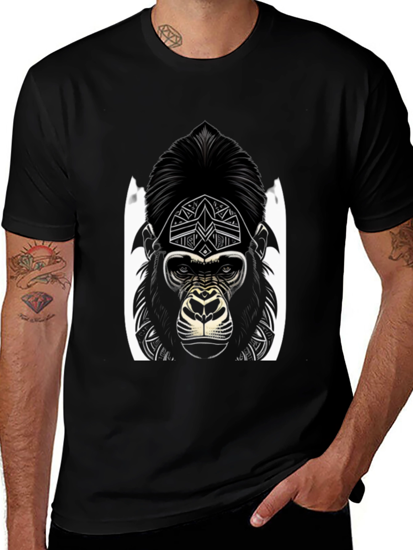 Gorilla Graphic Tee - Black Stylish Design