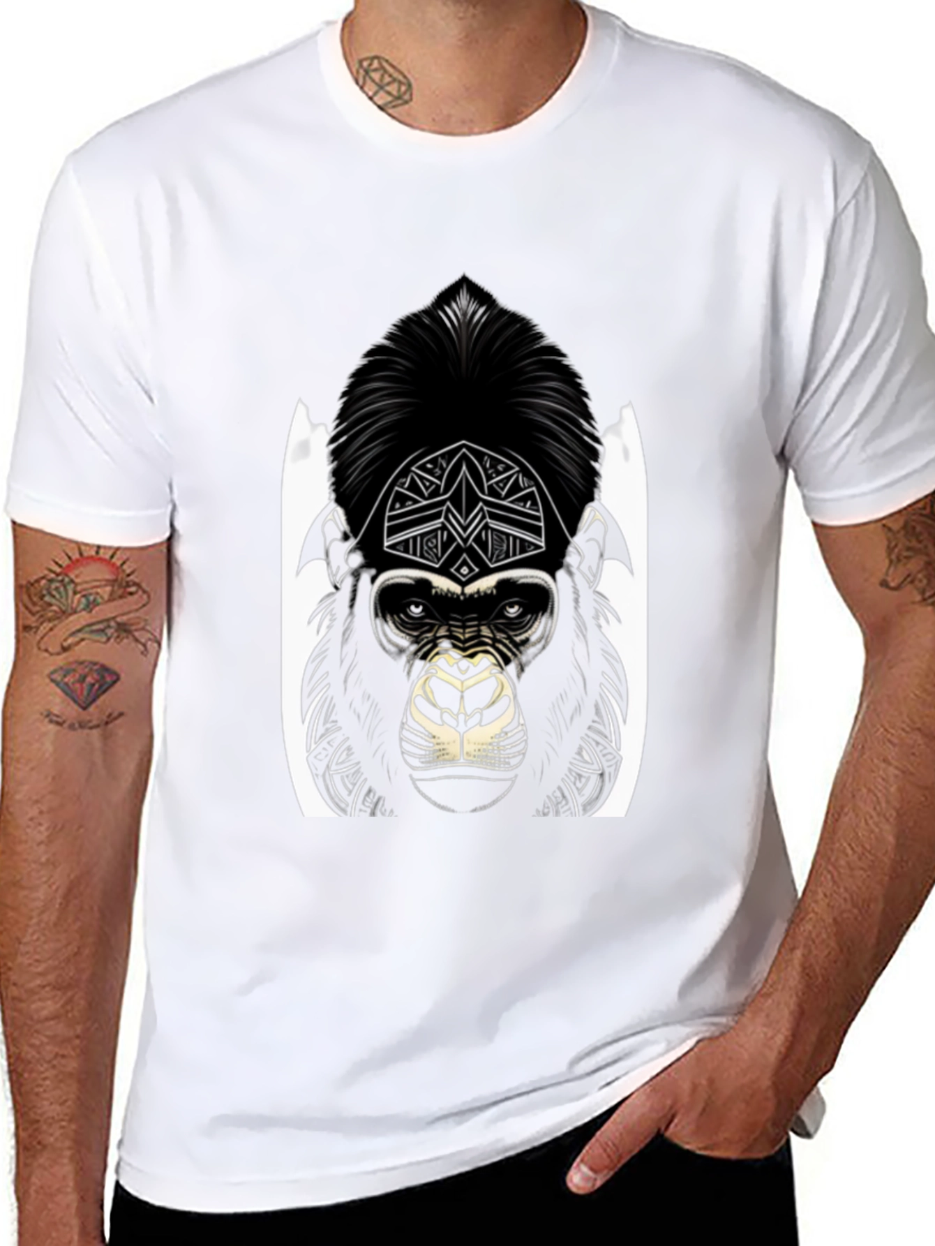 Gorilla Graphic Tee - Black Stylish Design