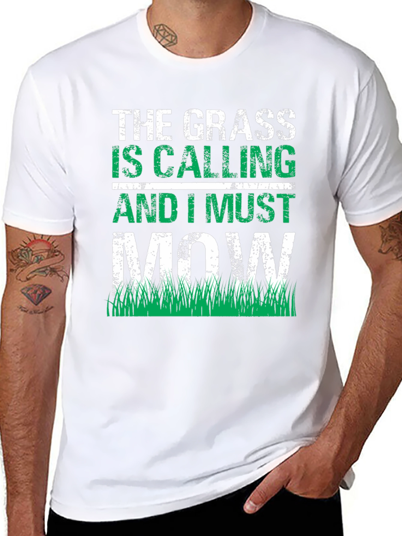 Grass is Calling Funny Lawn Mowing T-Shirt