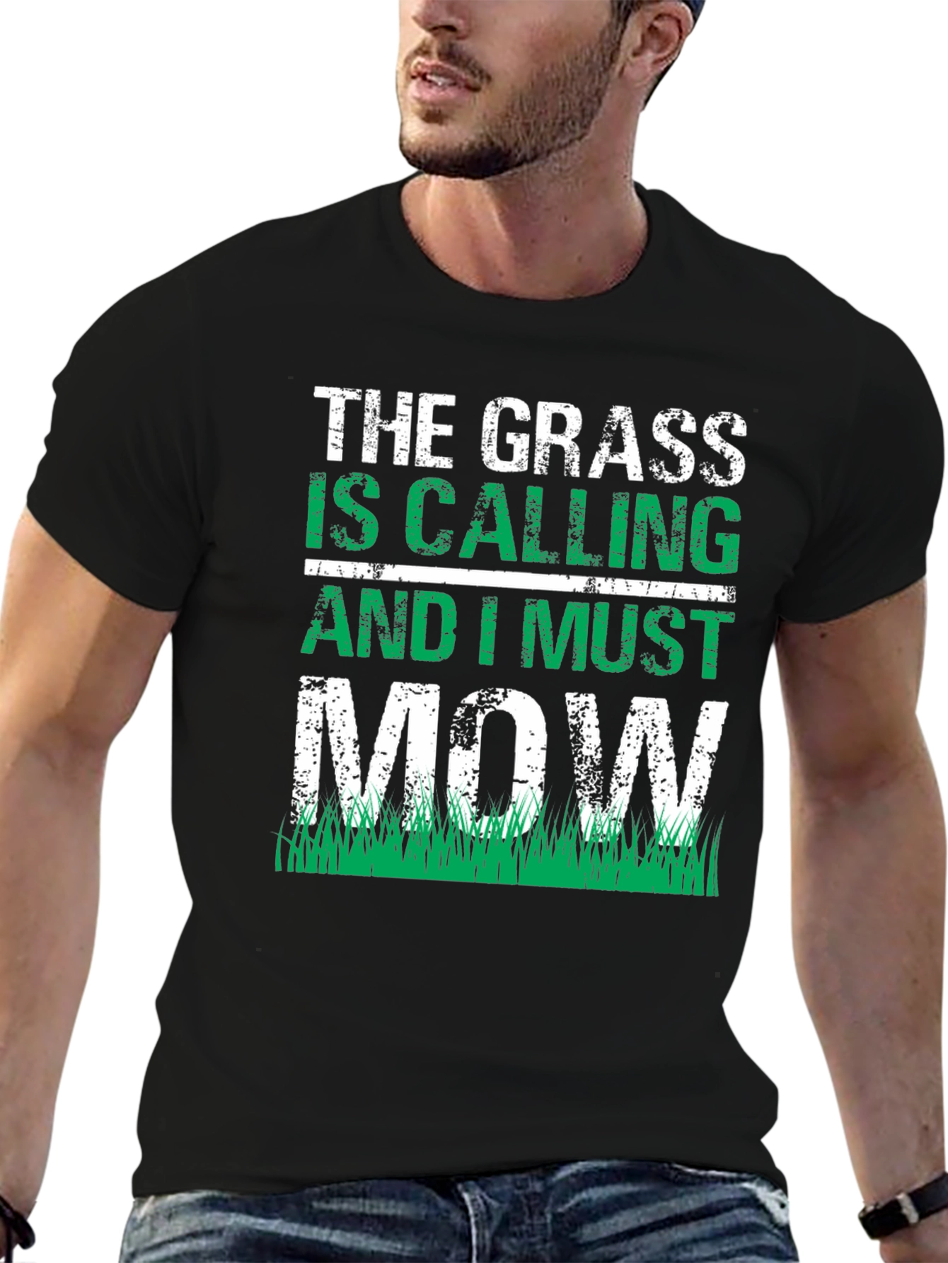 Grass is Calling Funny Lawn Mowing T-Shirt