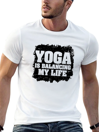 Yoga Is Balancing My Life Black T-Shirt