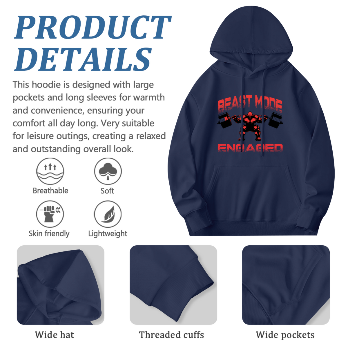 Stylish Pullover Hoodie - Inspirational Quote