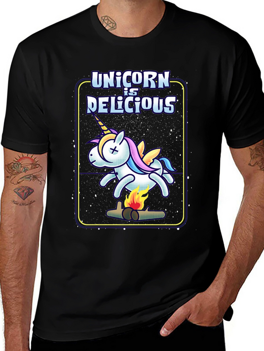 Unicorn is Delicious Graphic Tee - Unisex Black T-Shirt
