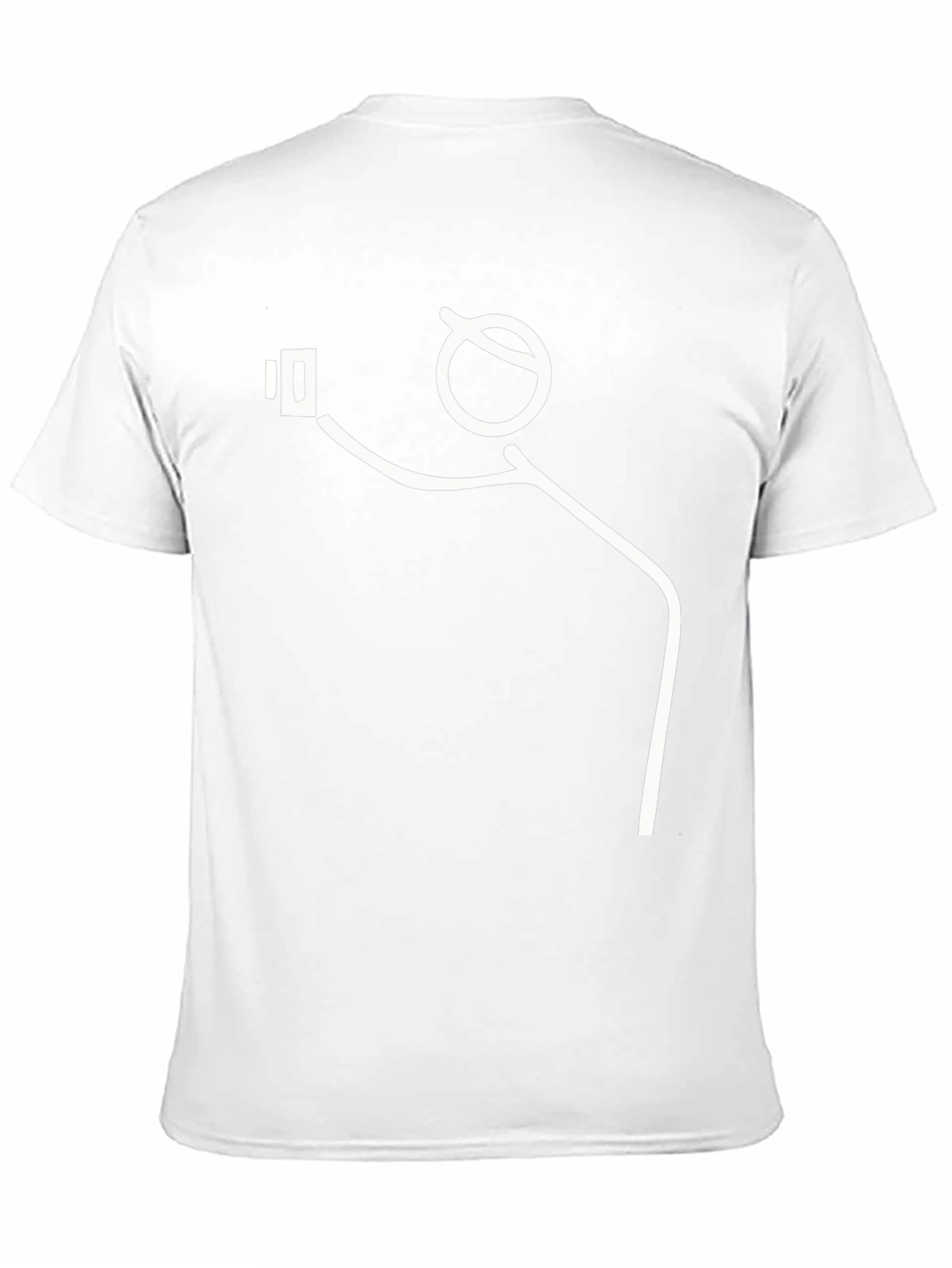 Selfie Stick Figure Graphic Tee - Black Cotton