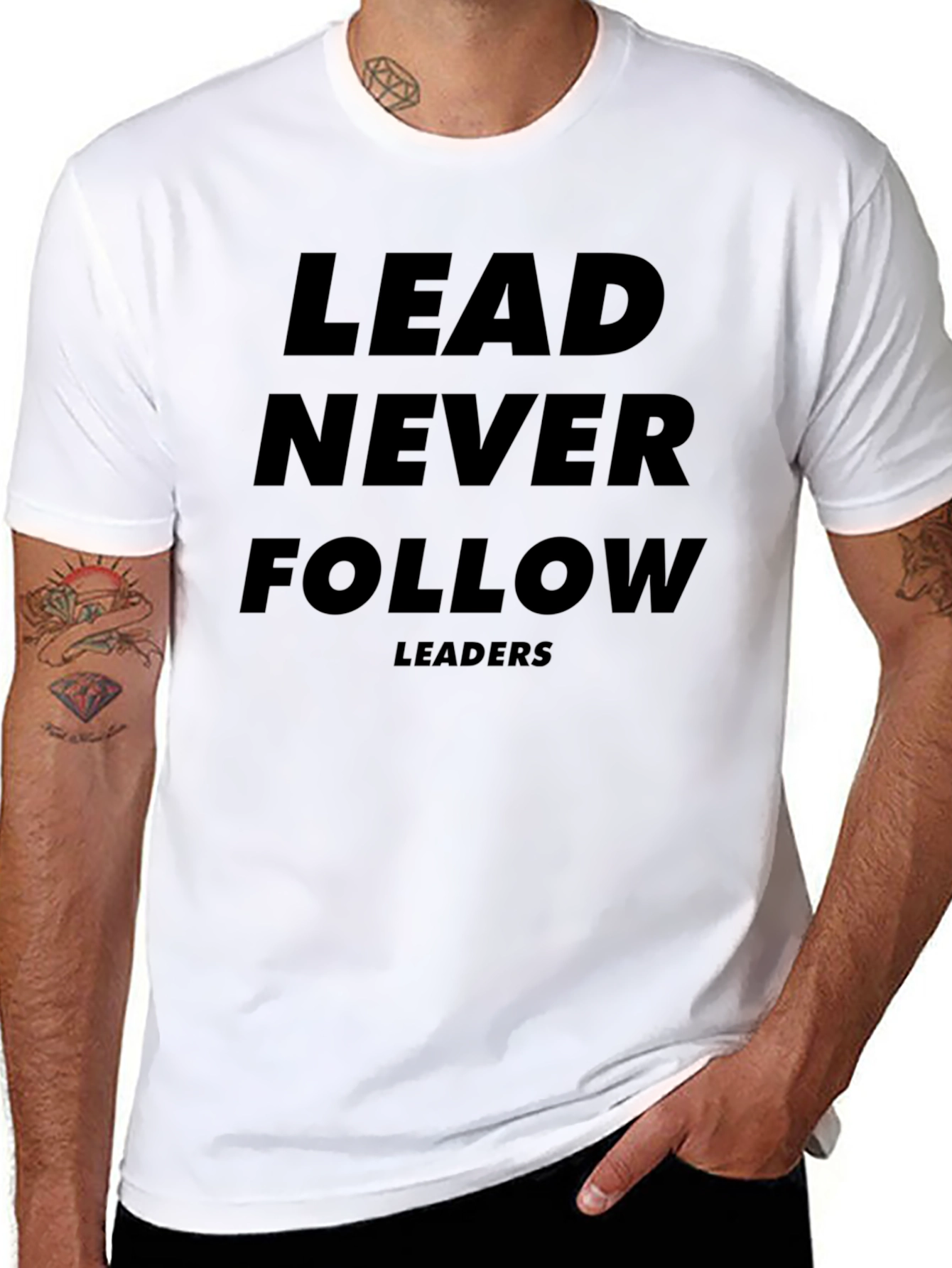 Lead Never Follow Black Graphic Tee