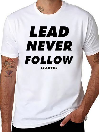 Lead Never Follow Black Graphic Tee