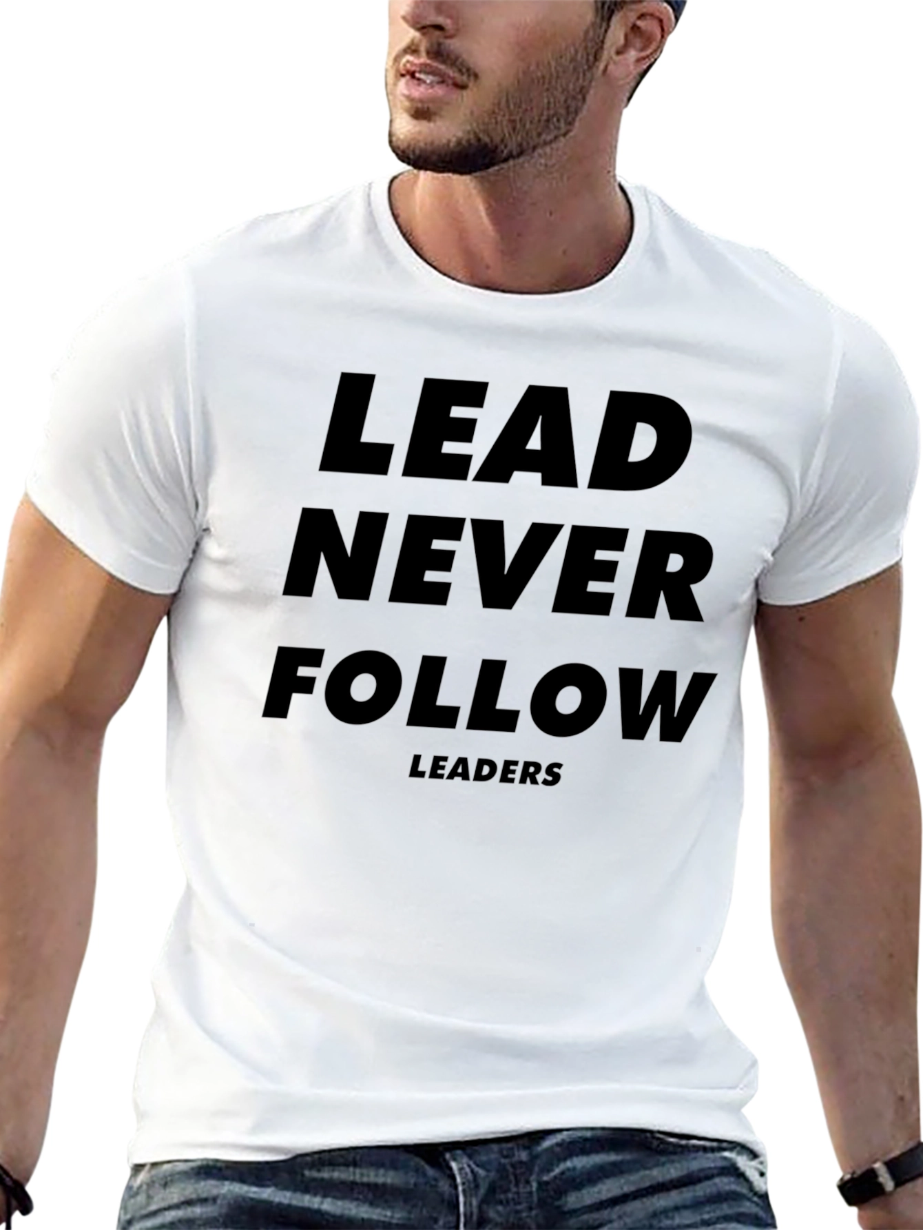 Lead Never Follow Black Graphic Tee