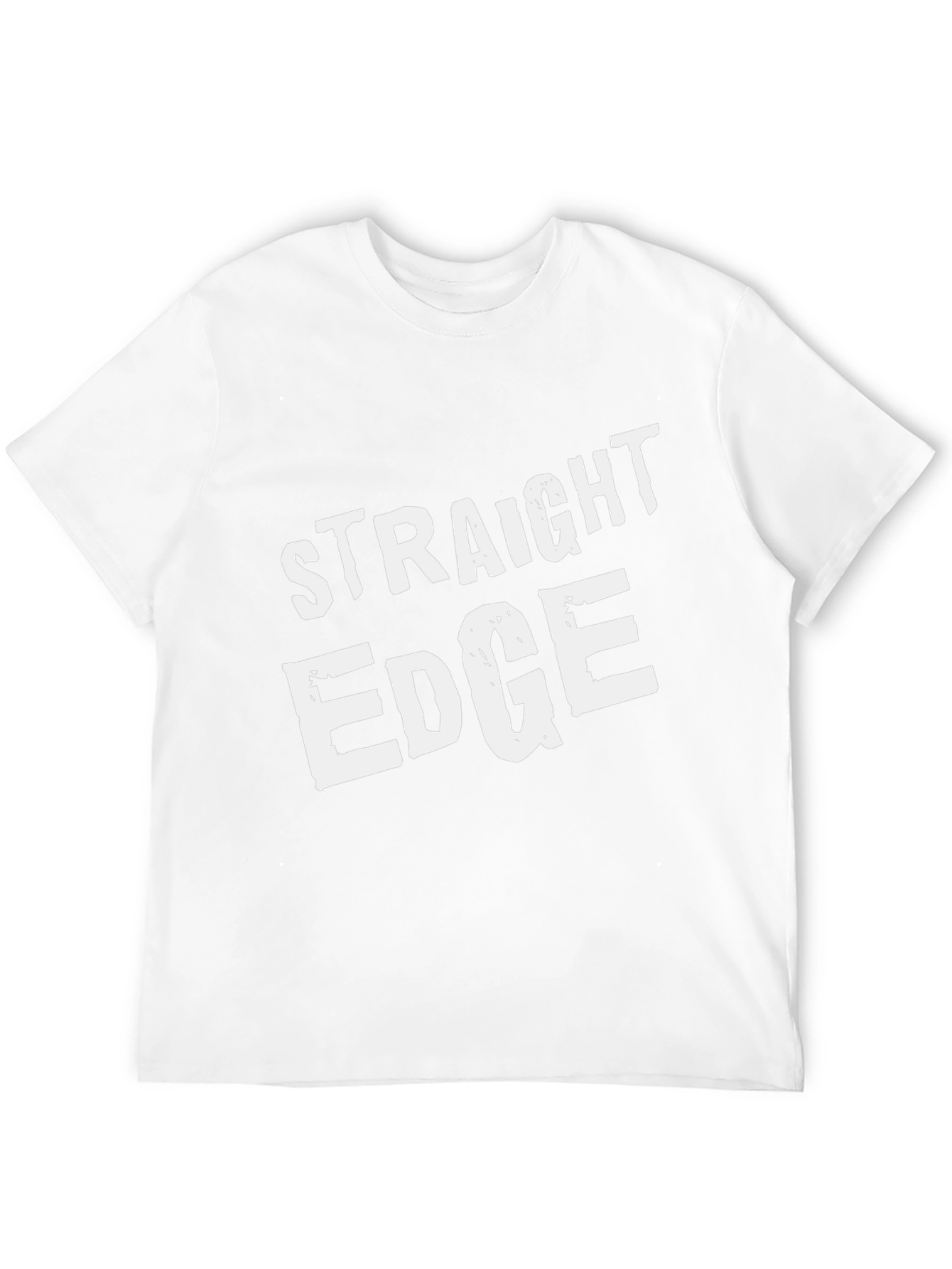 Straight Edge Black T-Shirt Crew Neck Casual