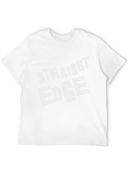 Straight Edge Black T-Shirt Crew Neck Casual