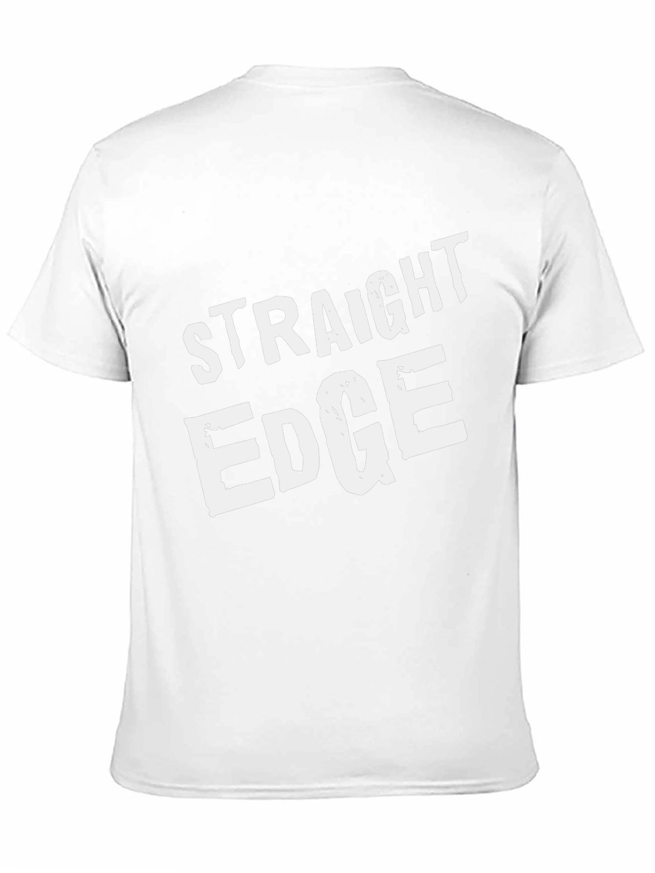 Straight Edge Black T-Shirt Crew Neck Casual