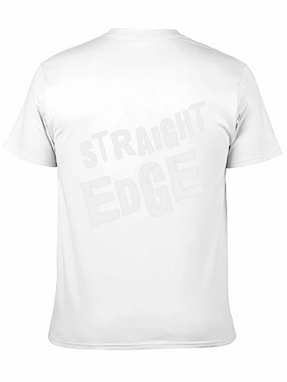 Straight Edge Black T-Shirt Crew Neck Casual