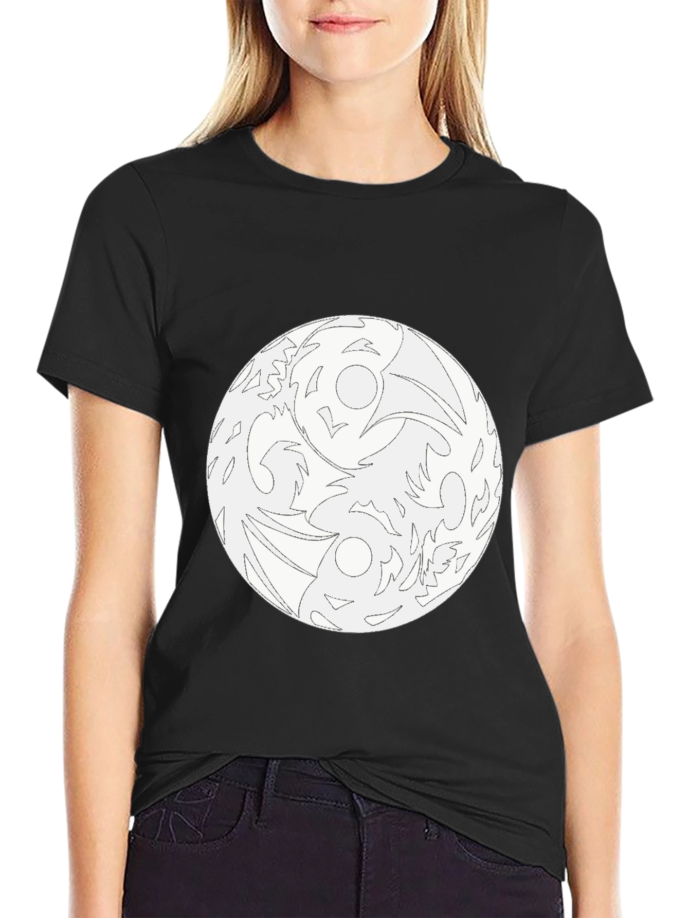 Yin Yang Raven Graphic Tee