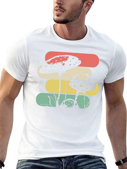 Retro Mushroom Graphic Tee - Black