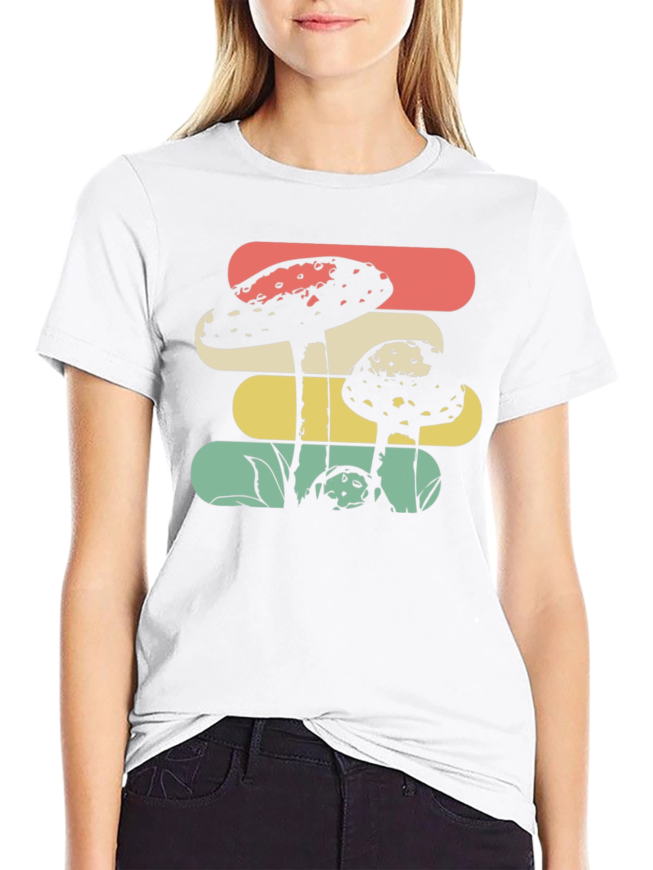 Retro Mushroom Graphic Tee - Black