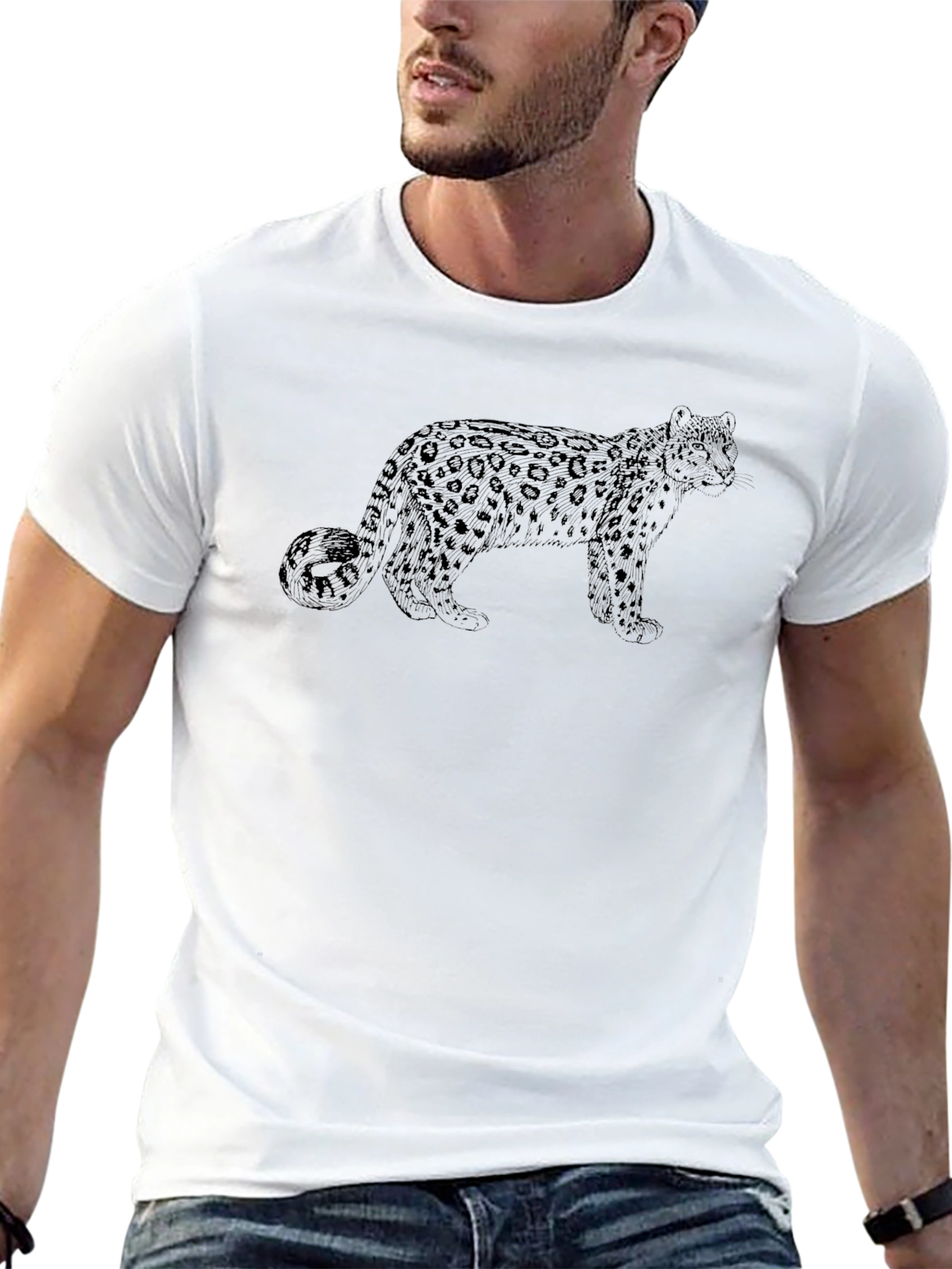 Leopard Graphic Black T-Shirt