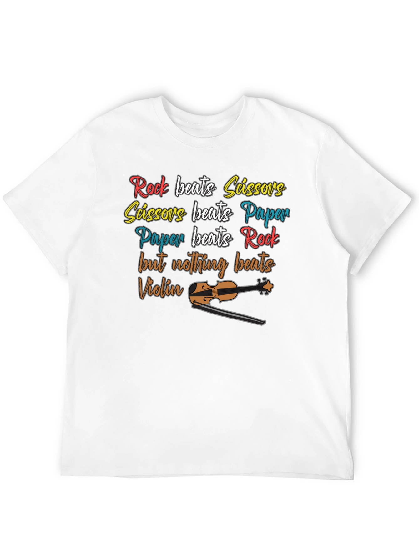Rock Paper Scissors Violin Graphic T-Shirt