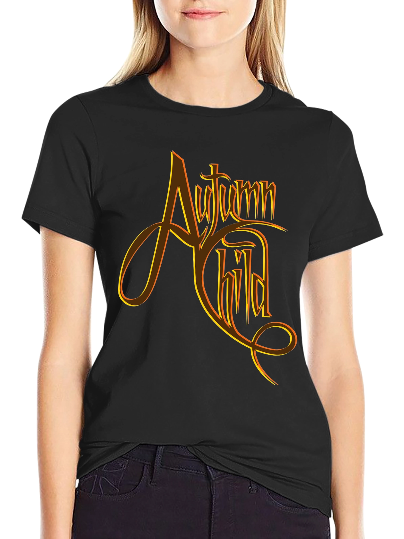Autumn Child Graphic Tee - Black