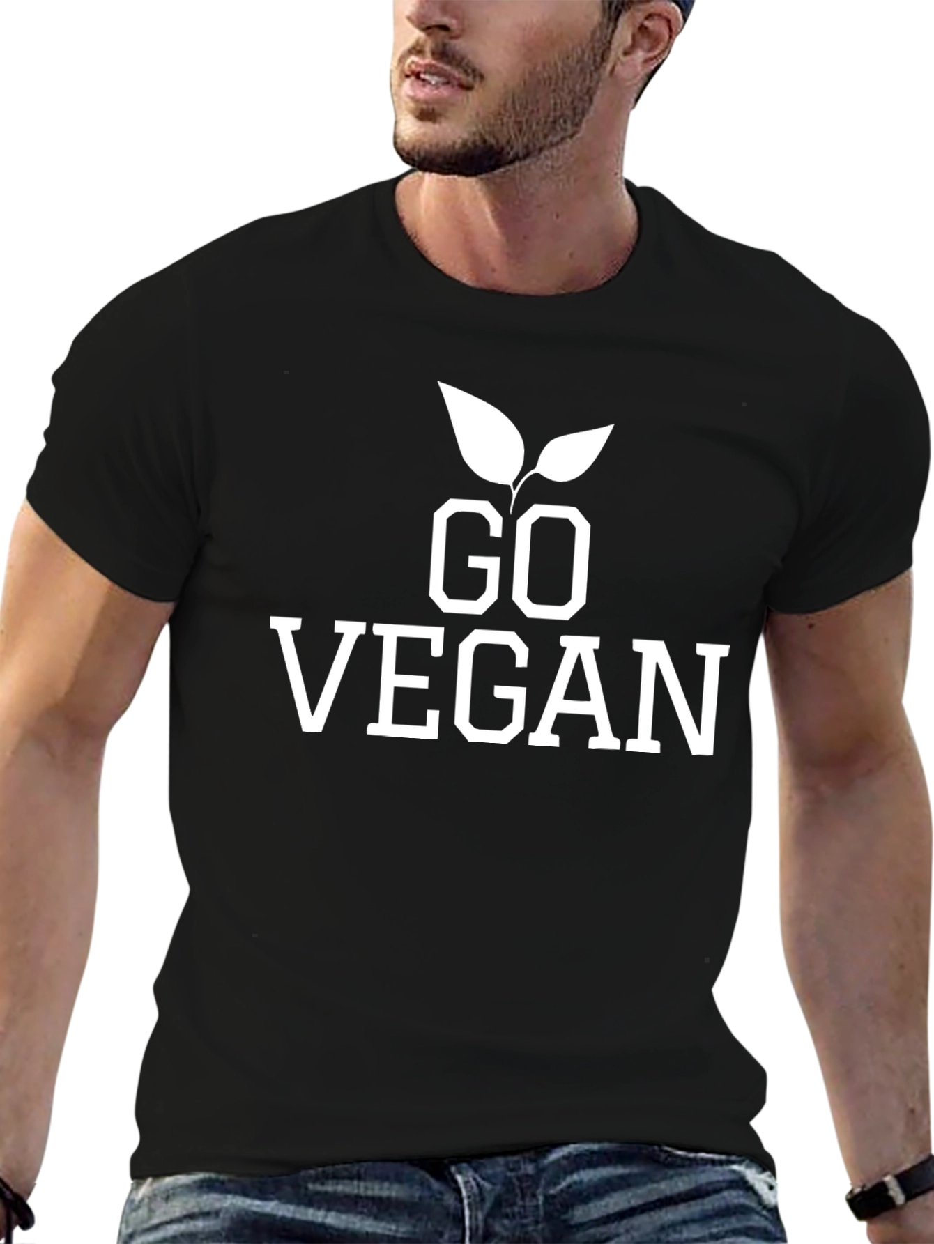 Go Vegan Tee - Stylish Black Veganism T-Shirt
