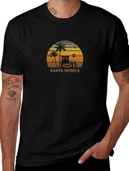 Santa Monica Sunset Graphic T-Shirt