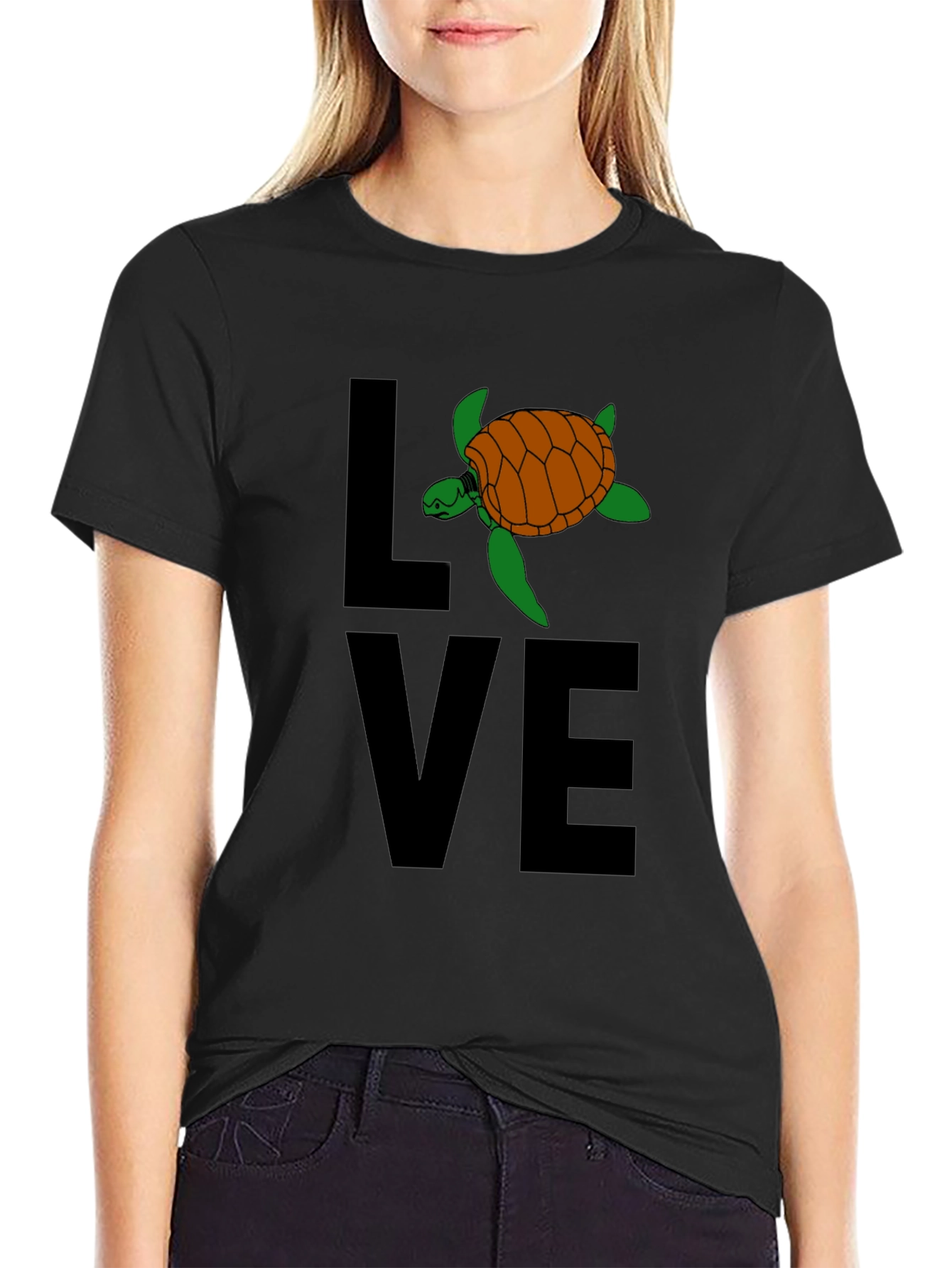 Turtle Love Graphic Tee - Black