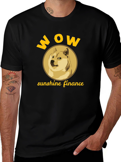 WOW Doge Sunshine Finance Black T-Shirt
