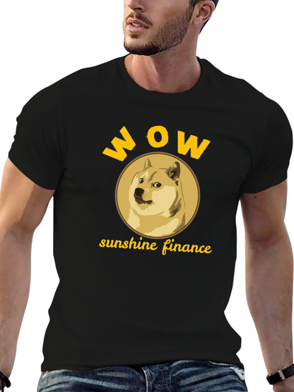 WOW Doge Sunshine Finance Black T-Shirt