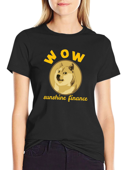 WOW Doge Sunshine Finance Black T-Shirt