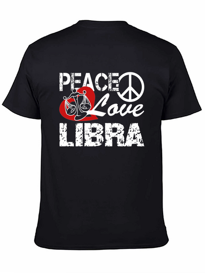 Peace Love Libra T-Shirt Zodiac Sign Graphic Tee