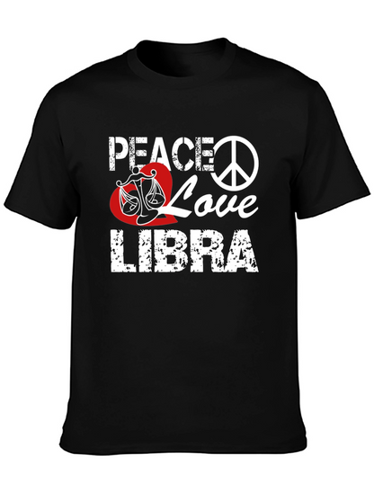 Peace Love Libra T-Shirt Zodiac Sign Graphic Tee