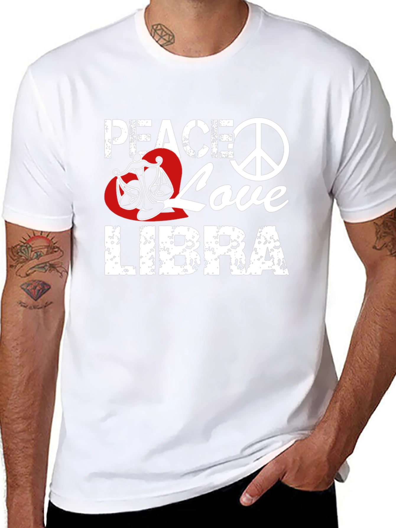 Peace Love Libra T-Shirt Zodiac Sign Graphic Tee