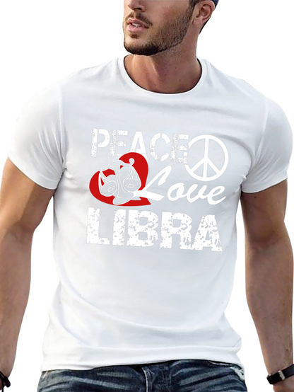 Peace Love Libra T-Shirt Zodiac Sign Graphic Tee