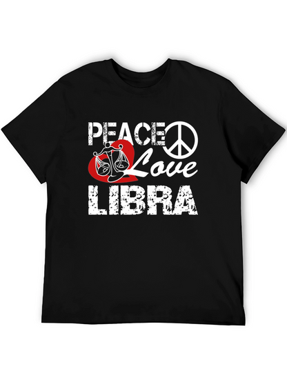 Peace Love Libra T-Shirt Zodiac Sign Graphic Tee