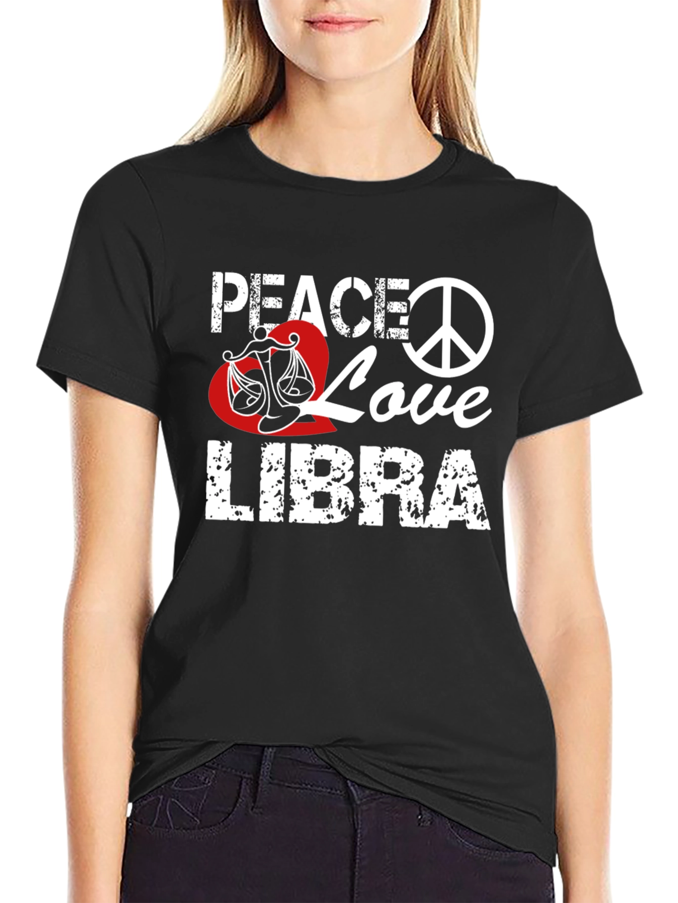 Peace Love Libra T-Shirt Zodiac Sign Graphic Tee