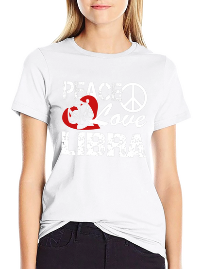 Peace Love Libra T-Shirt Zodiac Sign Graphic Tee