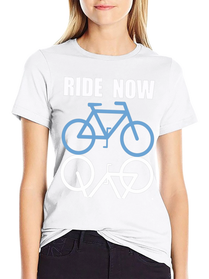 Ride Now Bicycle T-Shirt - Casual Cotton Tee