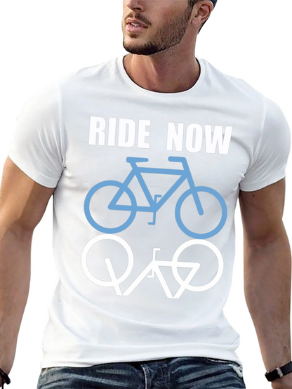 Ride Now Bicycle T-Shirt - Casual Cotton Tee