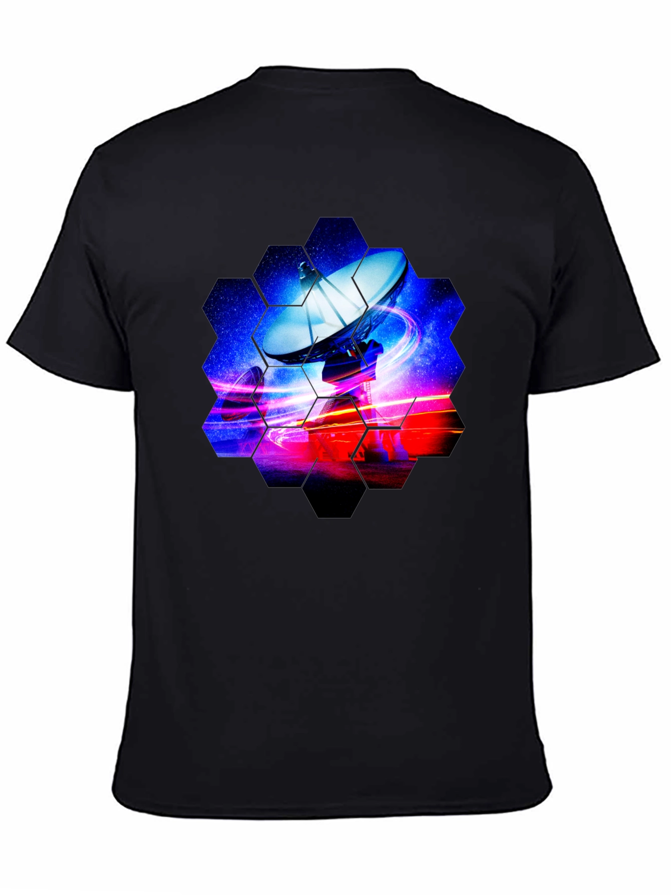 Cosmic Satellite Black T-Shirt