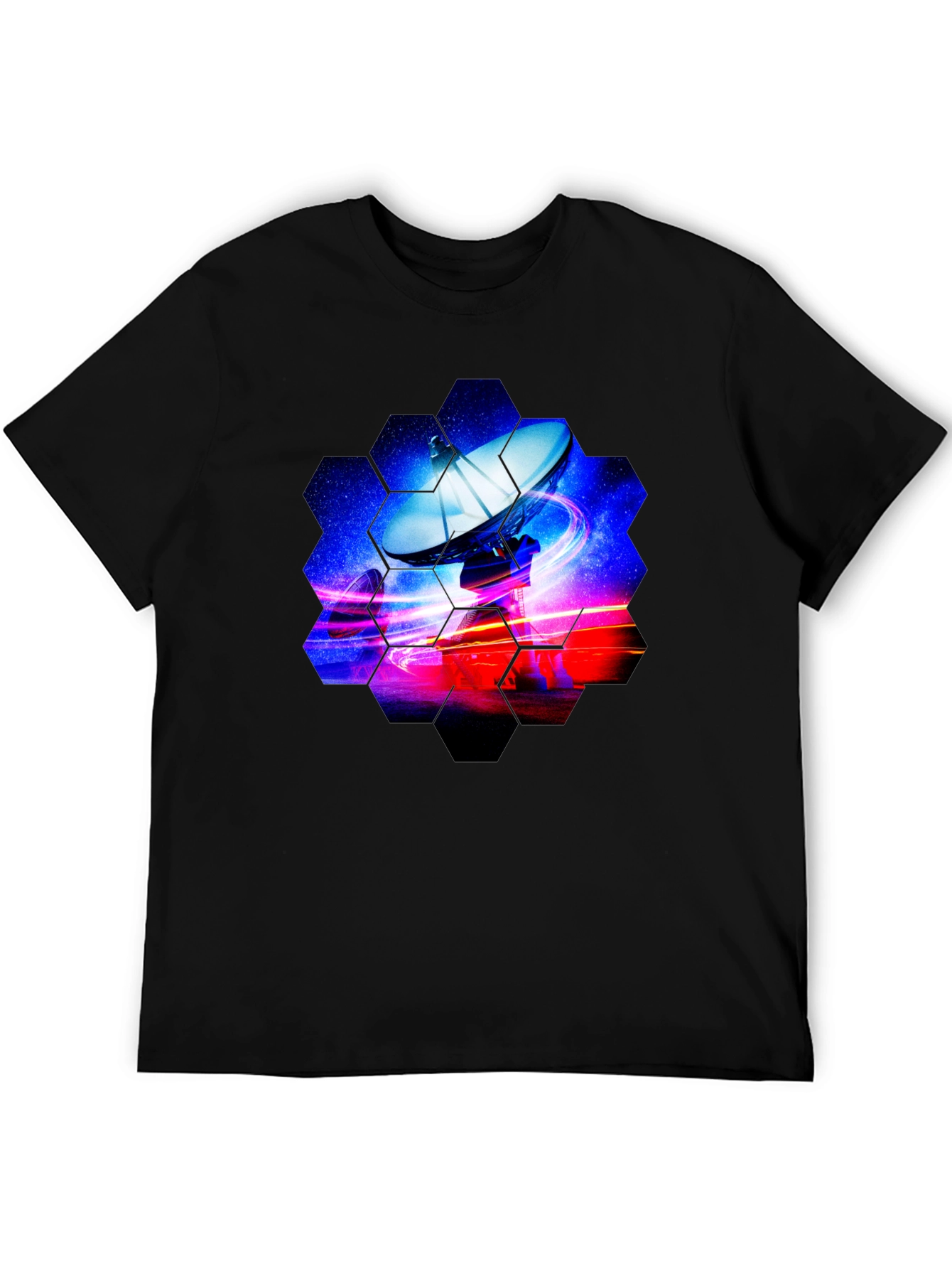 Cosmic Satellite Black T-Shirt