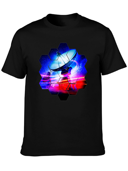 Cosmic Satellite Black T-Shirt