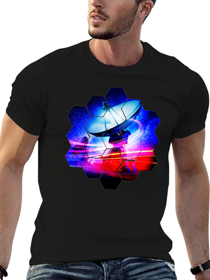Cosmic Satellite Black T-Shirt