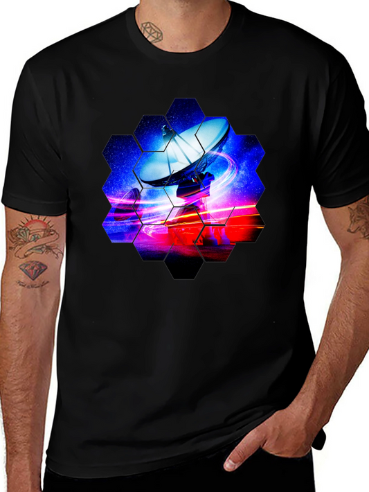Cosmic Satellite Black T-Shirt