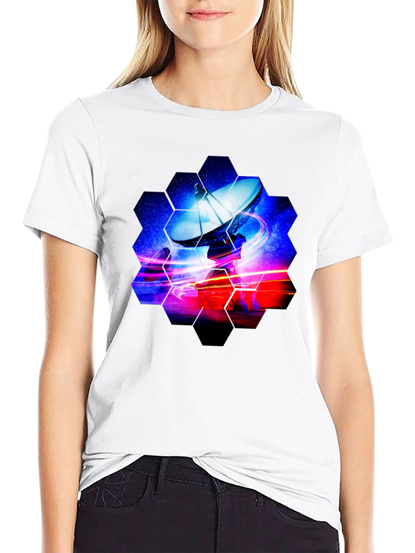 Cosmic Satellite Black T-Shirt