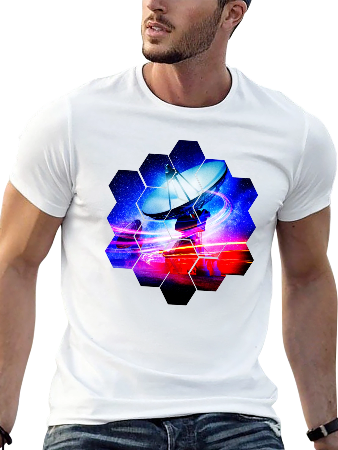 Cosmic Satellite Black T-Shirt